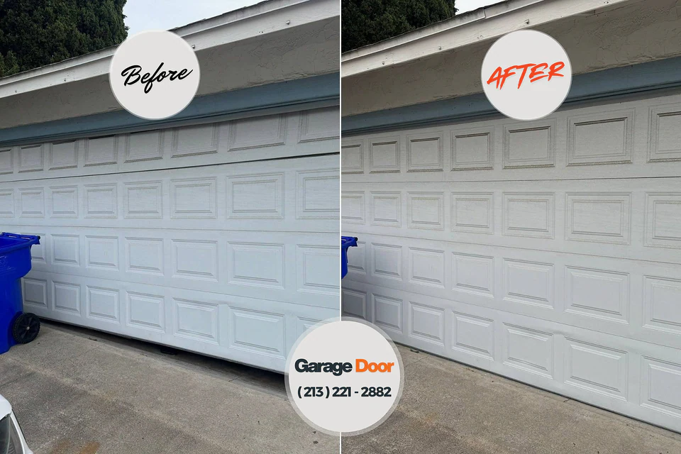 Before and after: garage door repair Harvey, ND